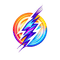 Front end remote jobs icon is a rainbow colored circle with a lightning bolt through it.